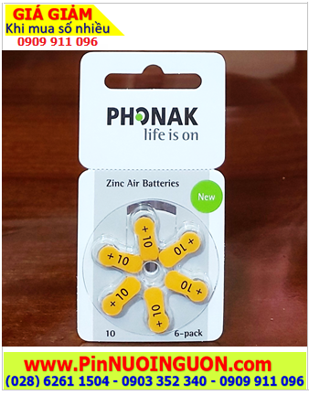 Pin máy trợ thính PHONAK PR536, Pin số 10 _Pin máy điếc PR536 chính hãng _Xuất Xứ Đức (Germany)